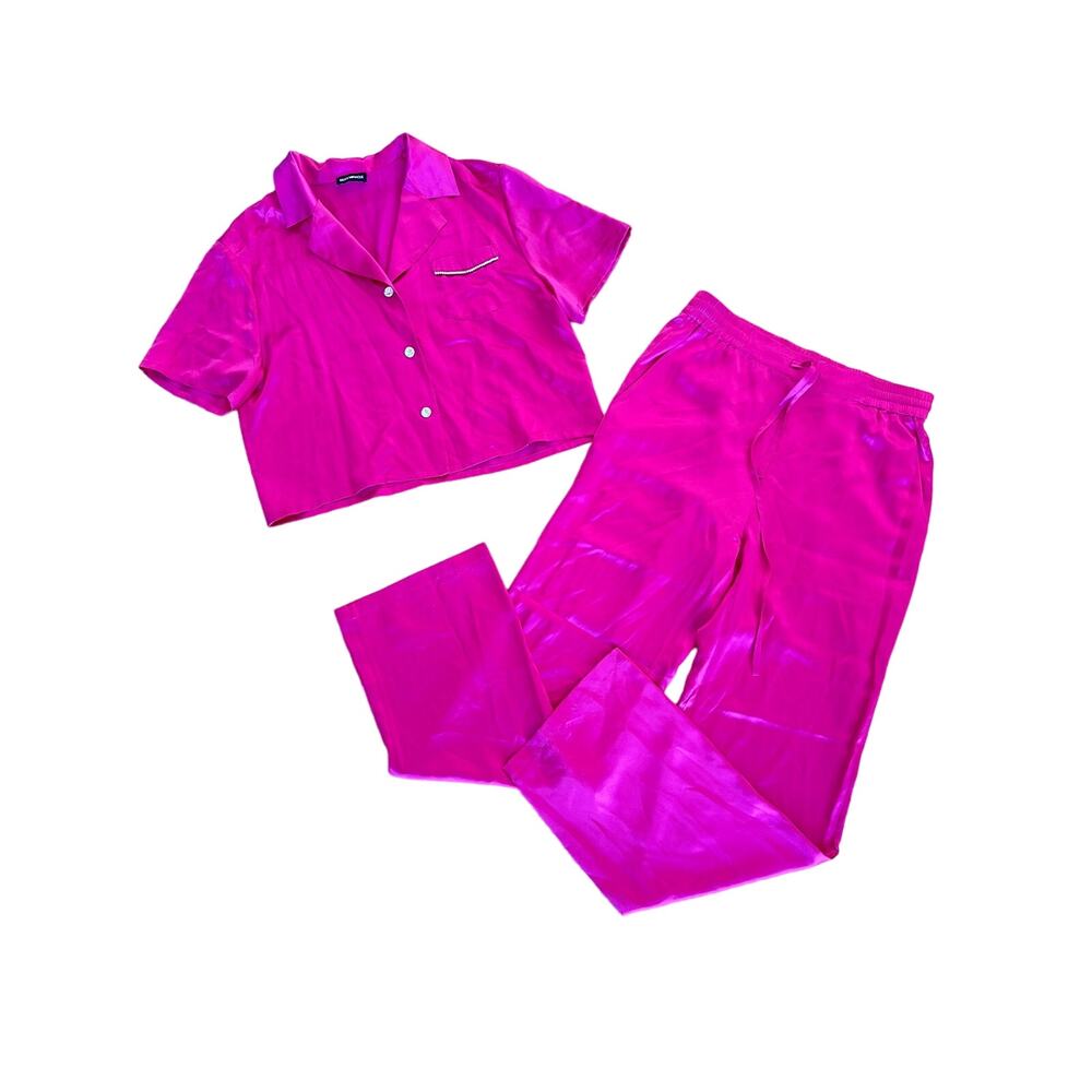 Silky Miracle - Short Sleeve Pyjama Set in Bright Pink